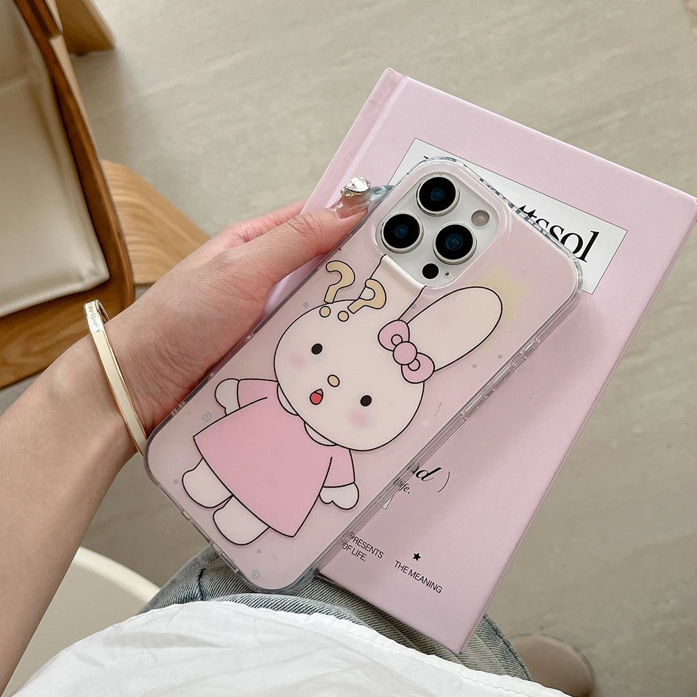 Cute Rabbit Cartoon Bear Lovley Couple Phone Case