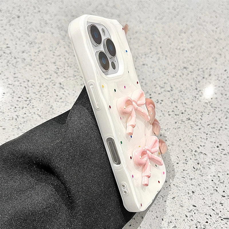 Cute 3D Bowknot Glossy Phone Case
