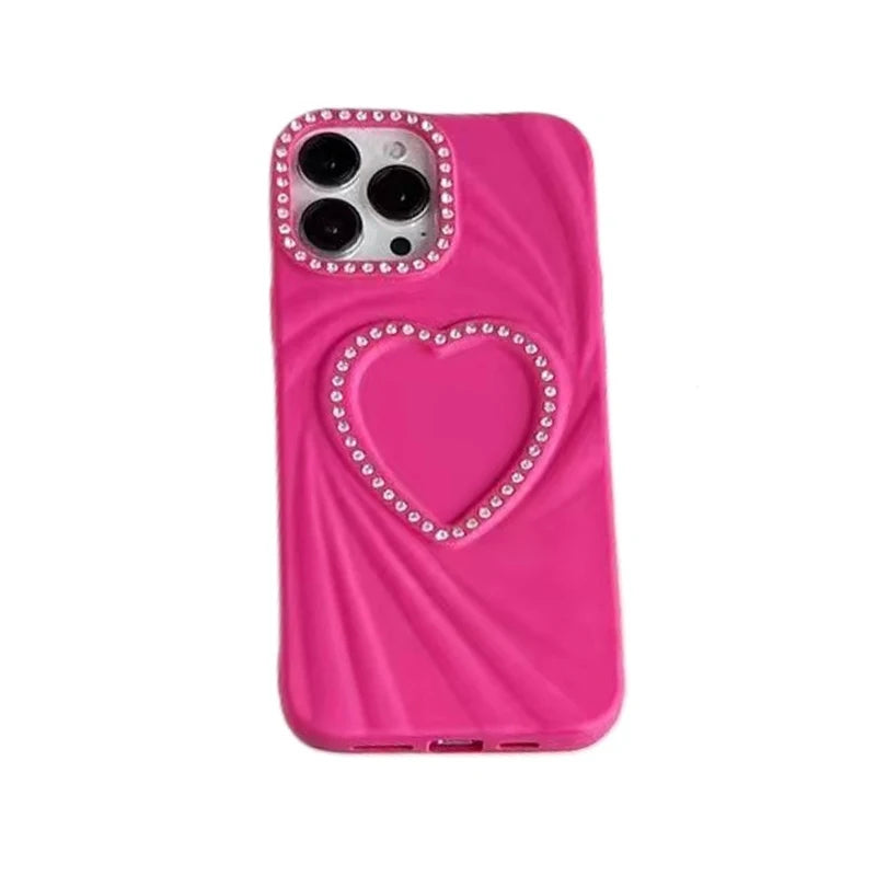 Fashion Spiral Love Heart Texture Phone Case