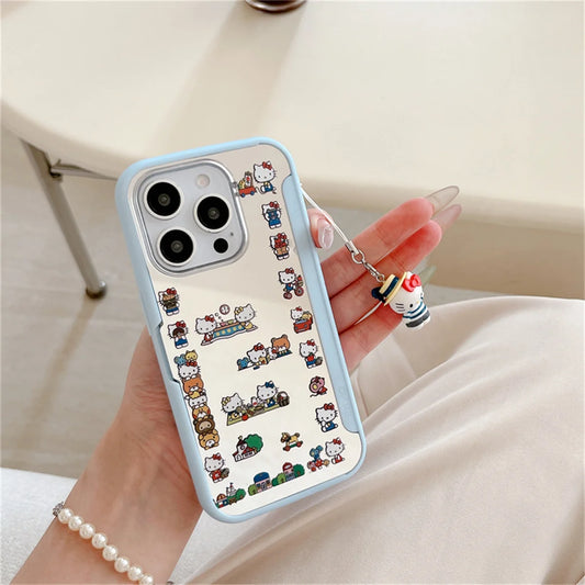 Cartoon Full Screen Kuromi Hello Kitty Laptop Flip Phone Case