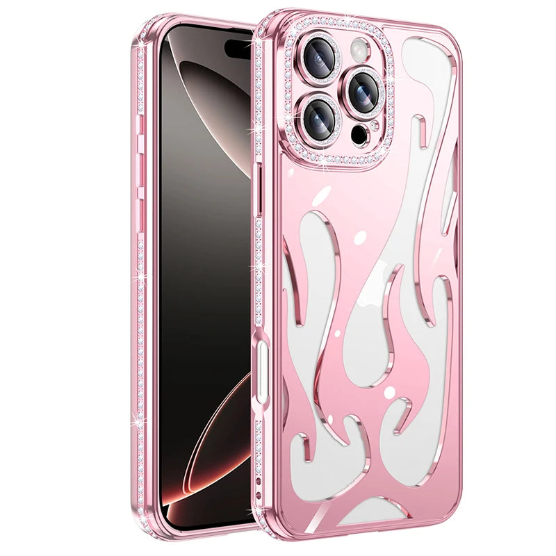 Luxury Rhinestone Bumper Hollow Flame Phone Case
