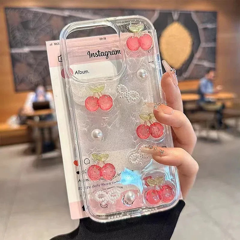 Cherry Bow Clear Phone Case