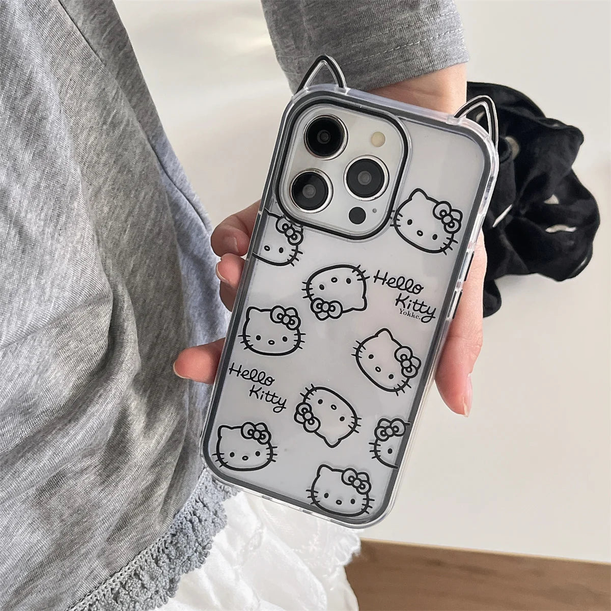 New Cute Cartoon Lines Of Cat Ears Cat Phone Case