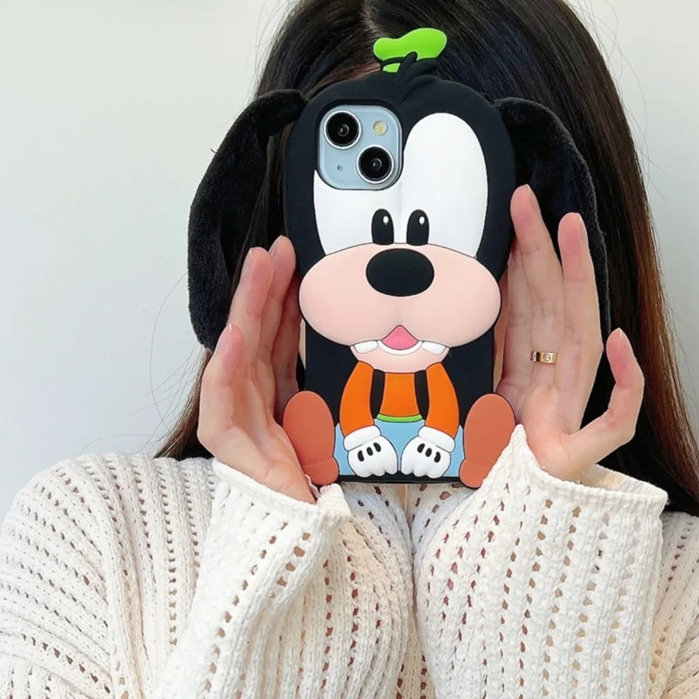 Stereoscopic Dog Cartoon Goofy Long Ears Phone Case