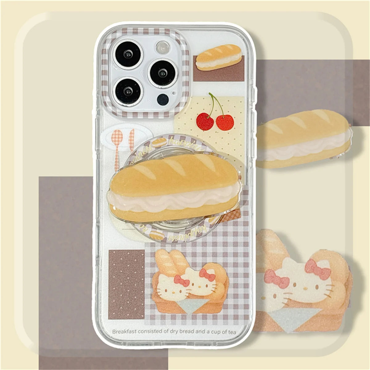 Korean Cute Bread Magnetic Phone Case For iPhone