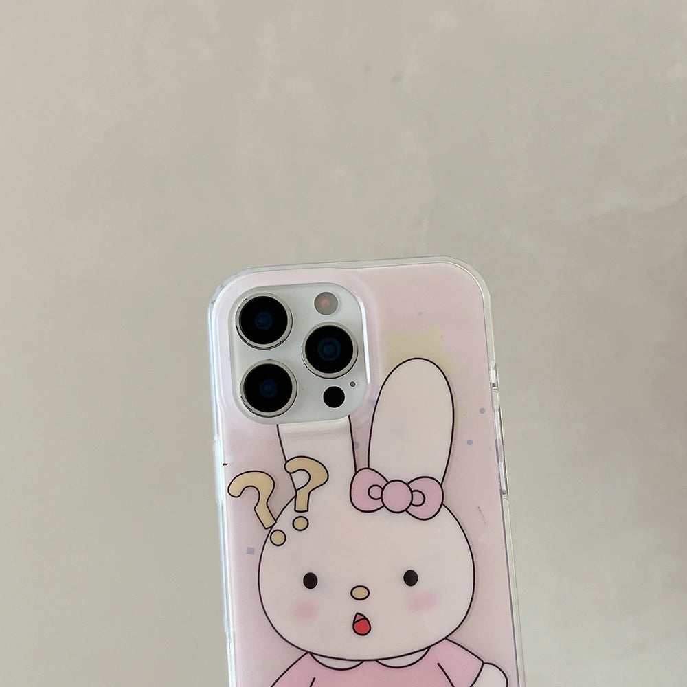 Cute Rabbit Cartoon Bear Lovley Couple Phone Case