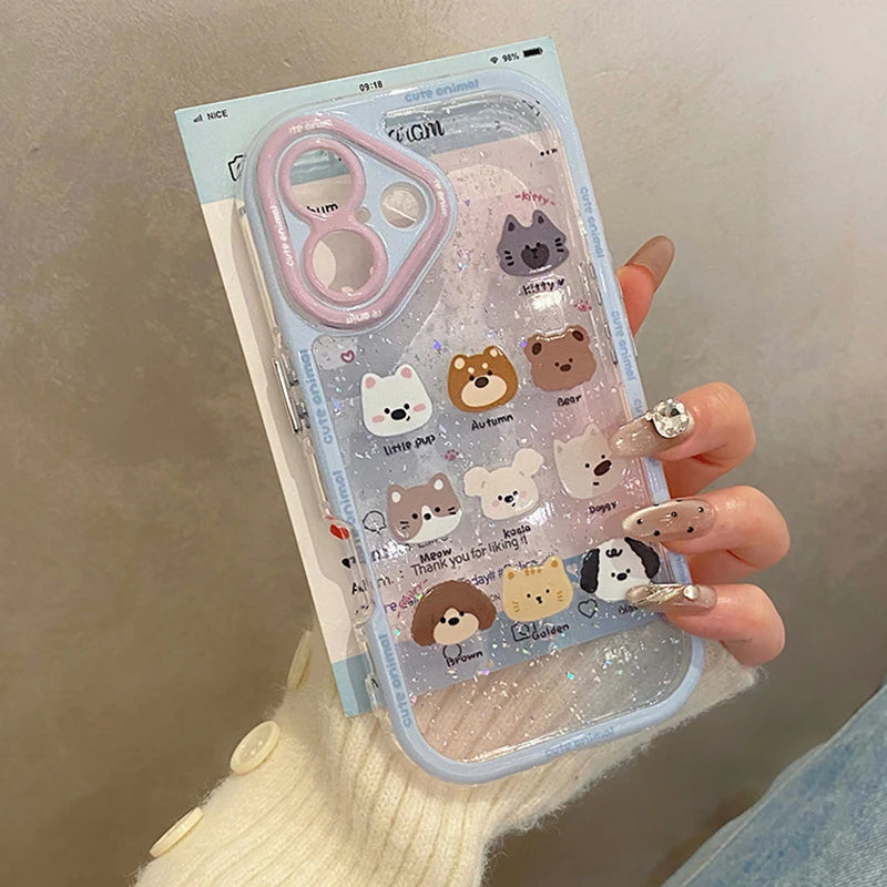 Cute Animal Glitter Bling Back Phone Case