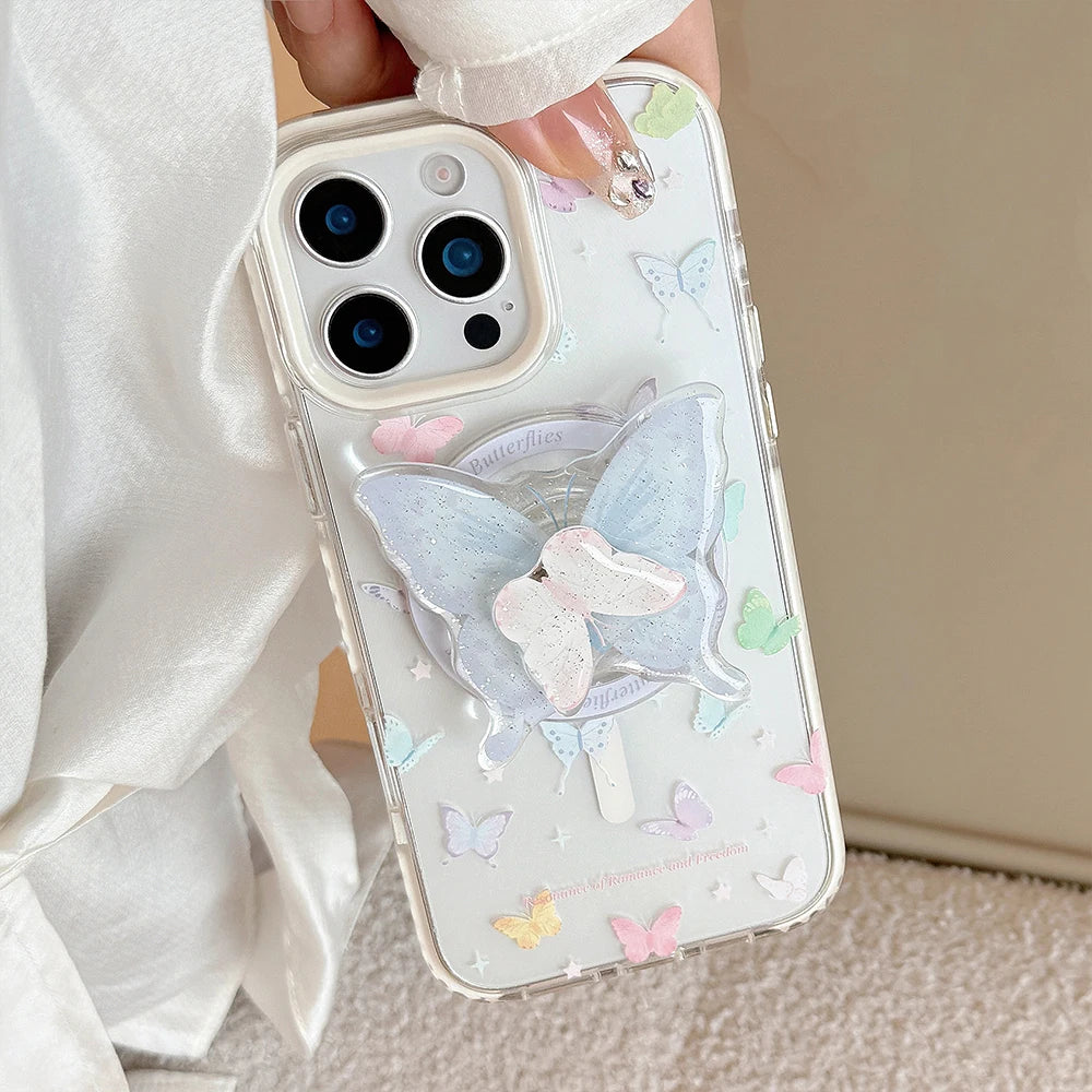 Cute Butterfly Rotation Magnetic Phone Case