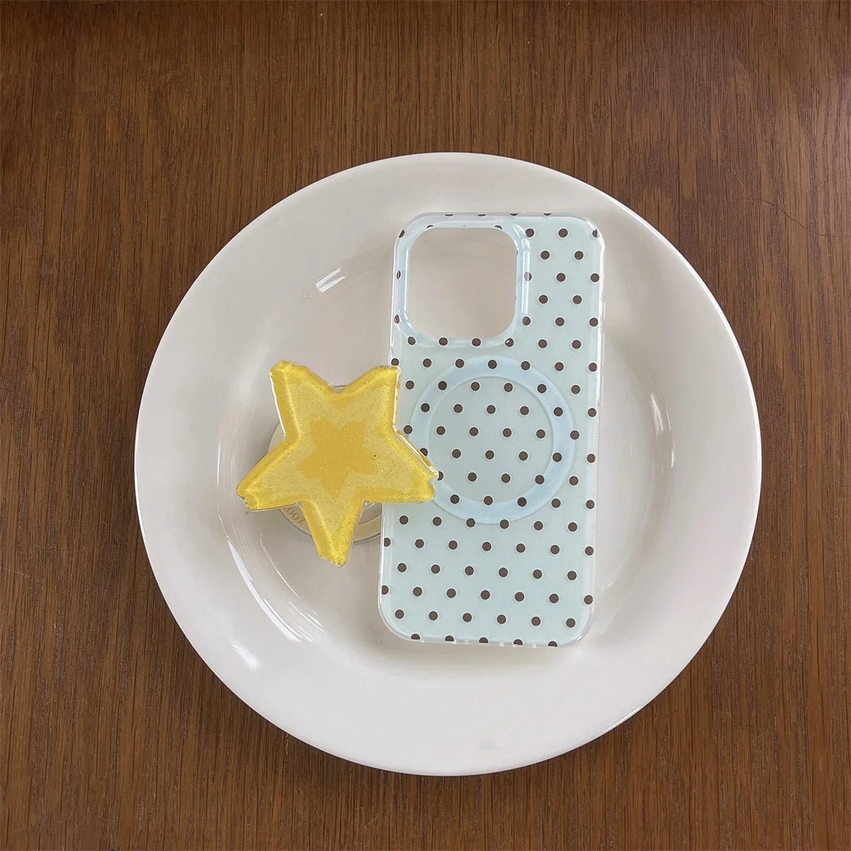 New Magnetic Graffiti Yellow Star Stand Phone Case