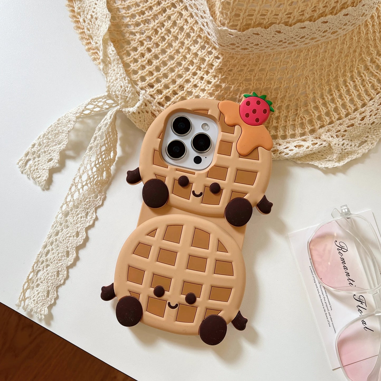 Cute Cartoon Coconut Pancake Waffle Cake Three-dimensional Phone Case