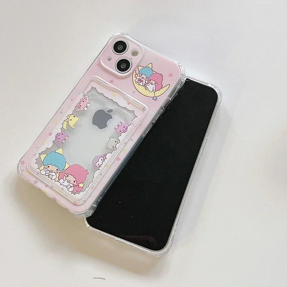 Hellos Kittys Little Twin Stars Card Hold Phone Case