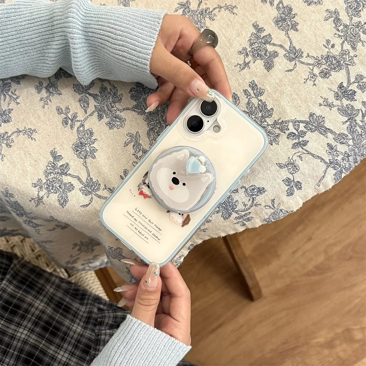 New Cute Cartoon Puppy Magnetic Stand Phone Case