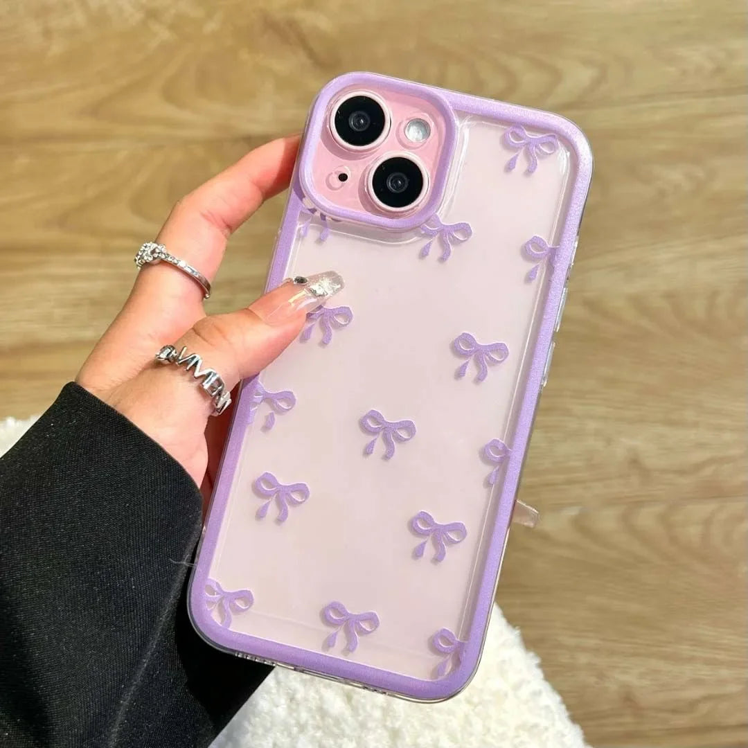Cute Bowknot Soft Clear Phone Case