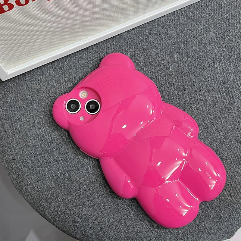 Cartoon Rose Bear Phone Case