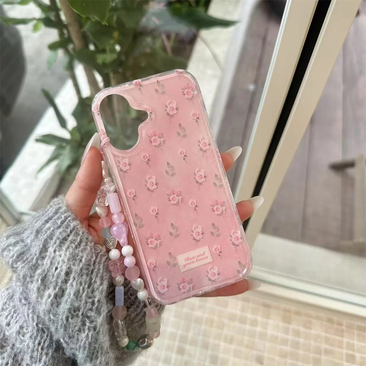 Fashionable Pink Flower Butterfly Stand Phone Case