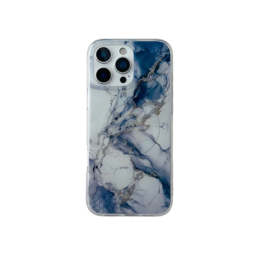Luxury Marble Pattern Wireless Charging Magnetic Shockproof Protective Phone Case
