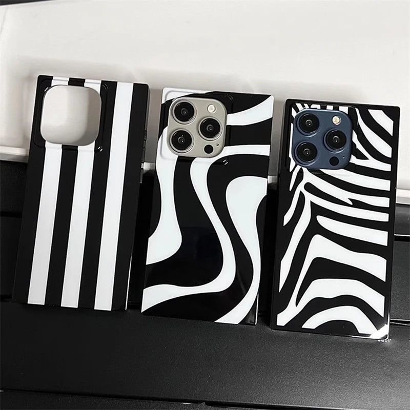 Fashion Cow Stripe Pattern Glossy Back Cover For iPhone
