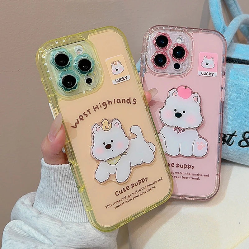Cute Puppy Dog Shockproof Bumper Phone Case