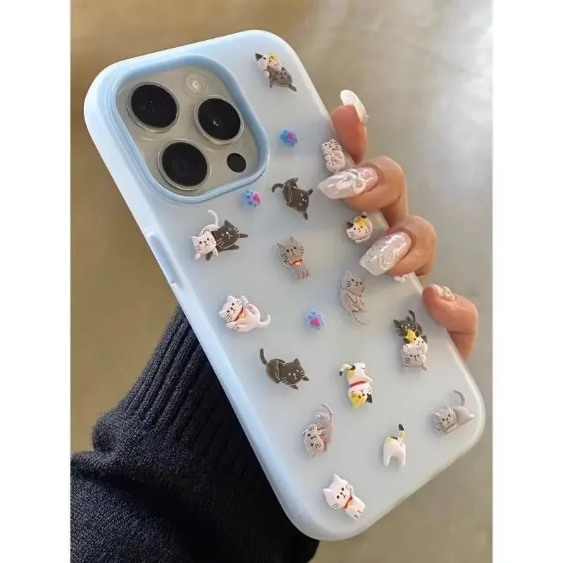 Cartoon Cat Stickers Compatible Phone Case