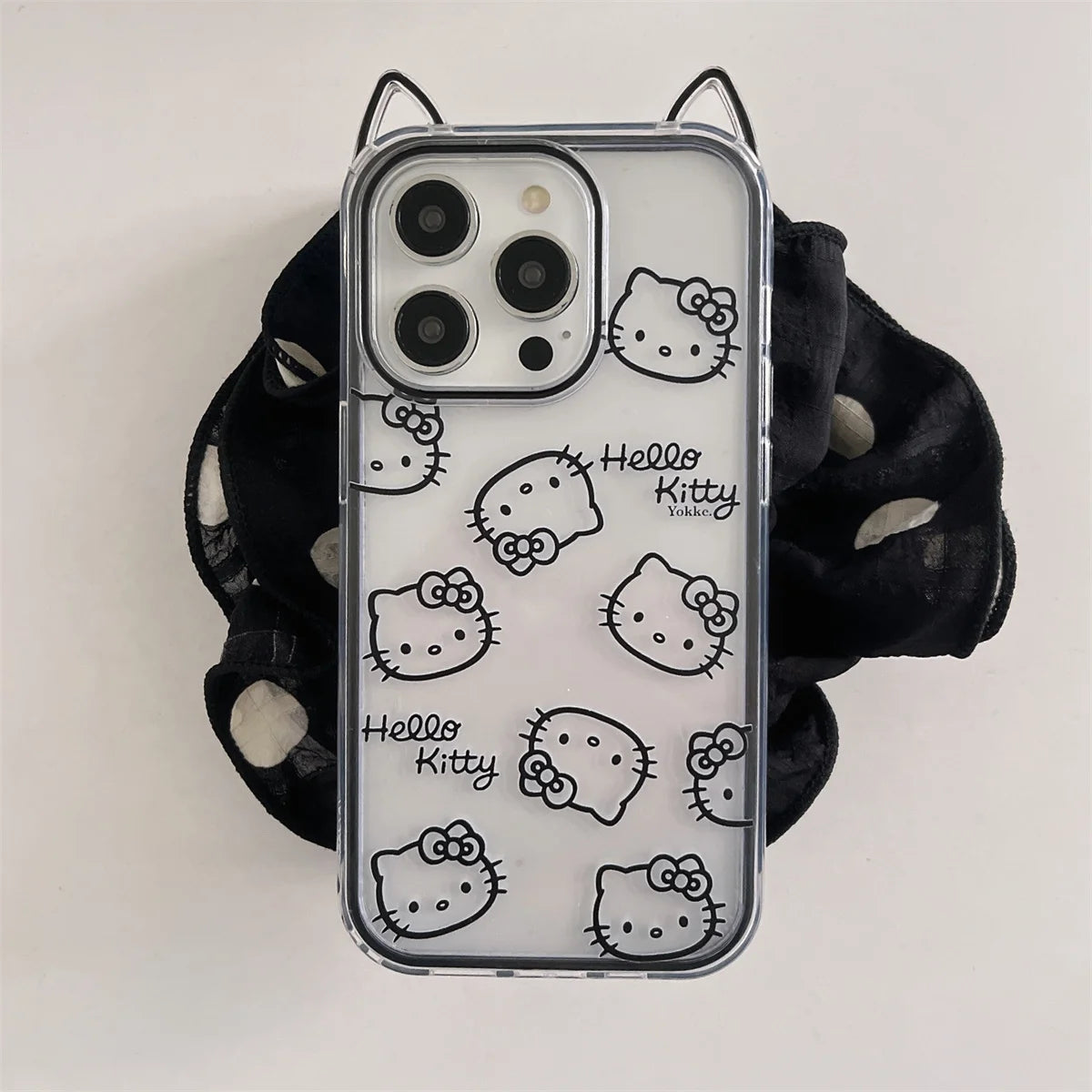 New Cute Cartoon Lines Of Cat Ears Cat Phone Case