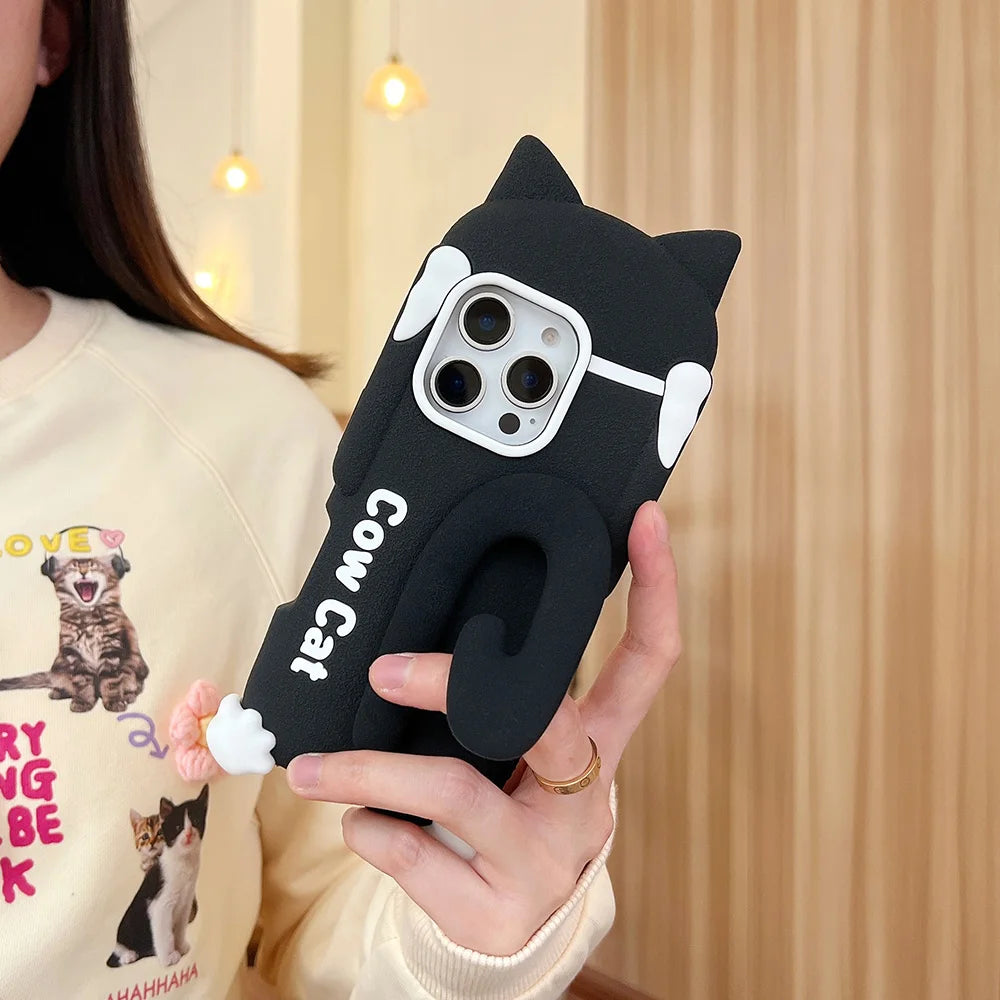 Cartoon Cow Cat Phone Case