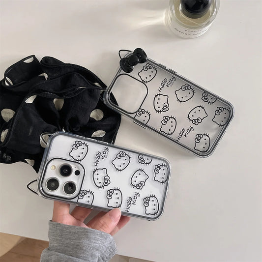 New Cute Cartoon Lines Of Cat Ears Cat Phone Case