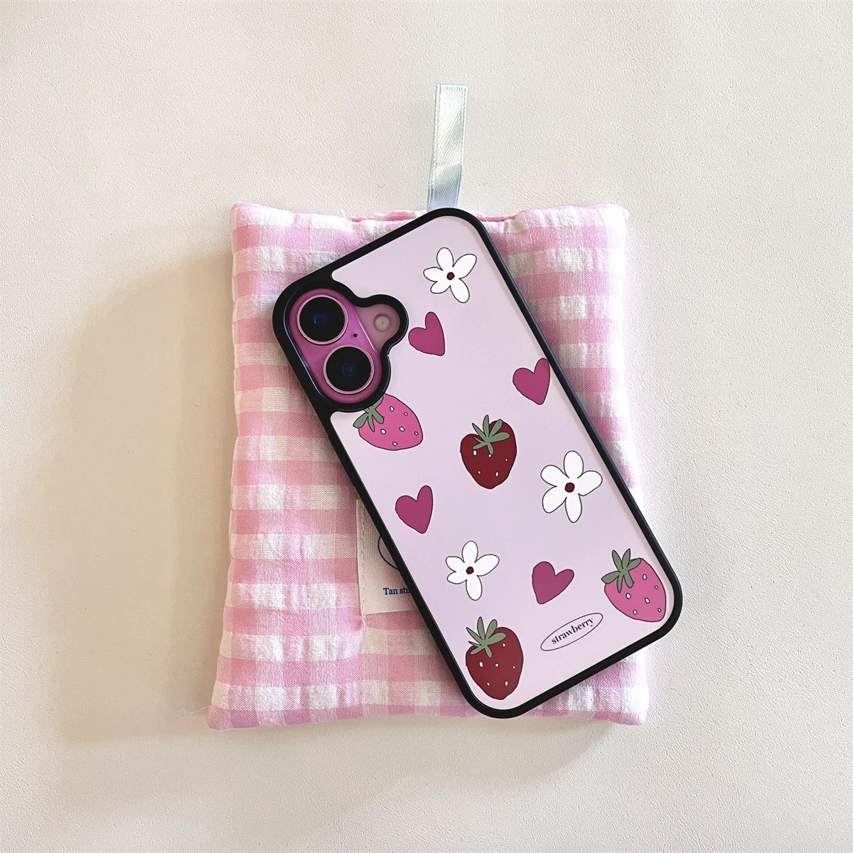 New Fruit Illustration Acrylic Black Border Phone Case