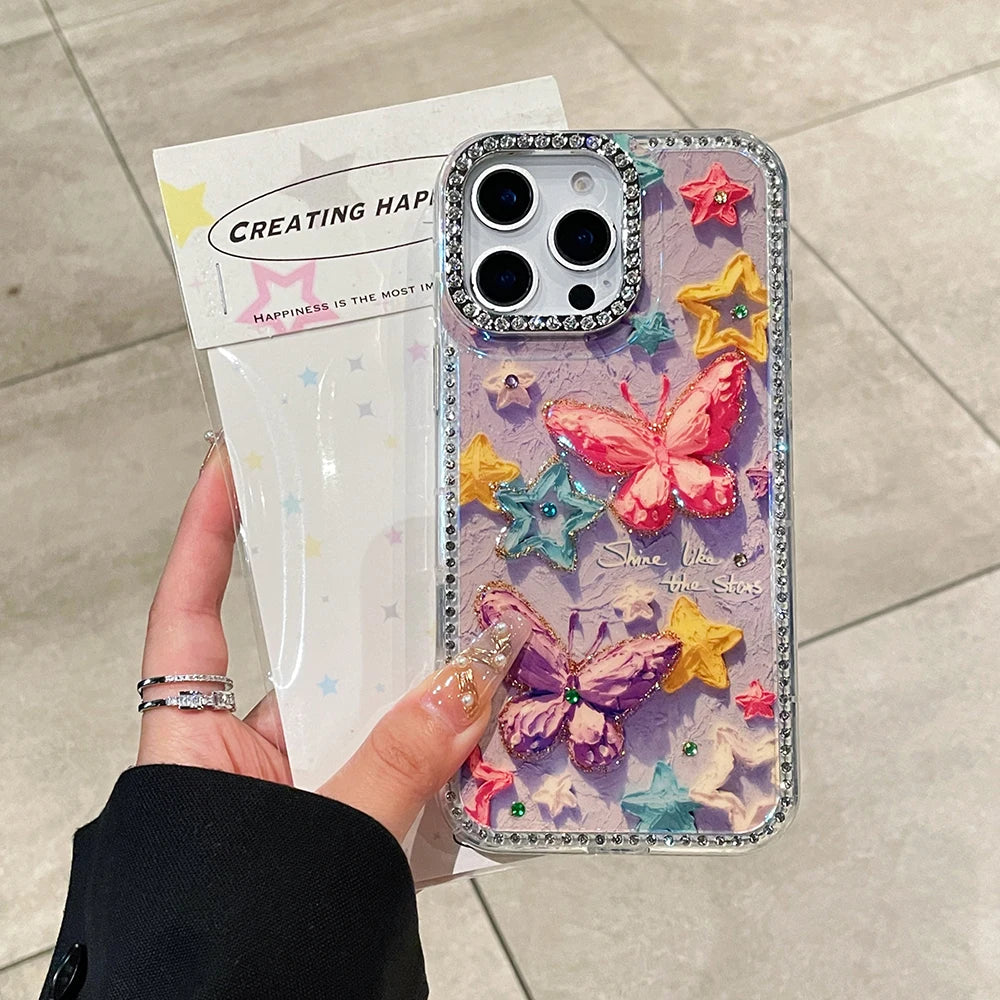 Luxury Colourful Butterfly Glitter Laser Phone Case