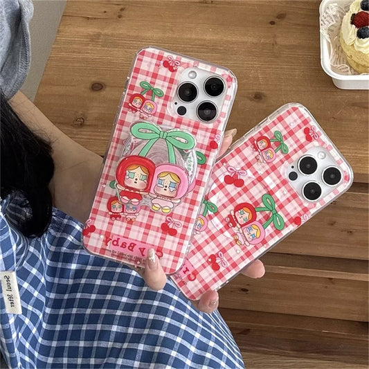 Cute Cherry Girl Magnetic Stand Phone Case