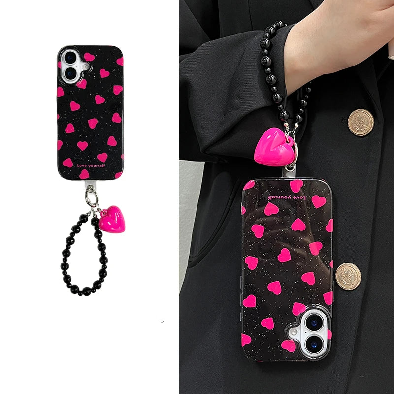 Fashion Rose Love Heart Phone Case
