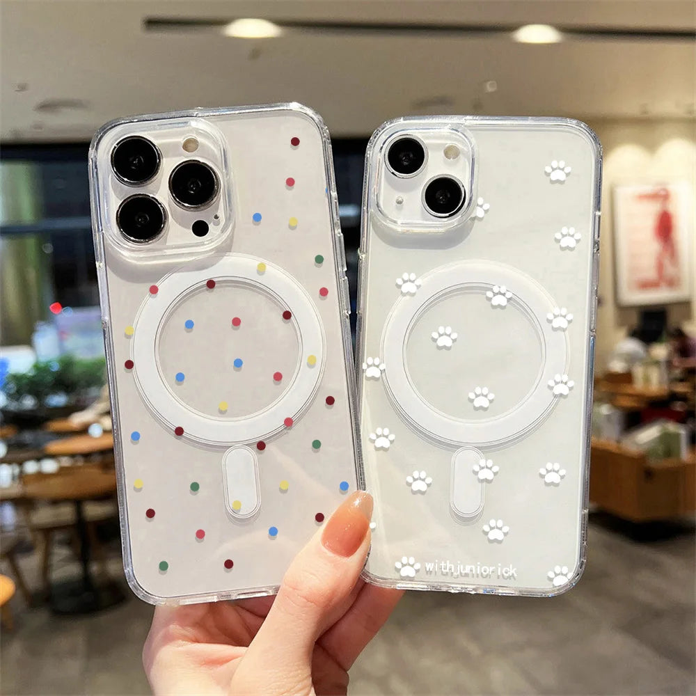 Cute Bow For Magsafe Magnetic Wireless Charge Case For iPhone