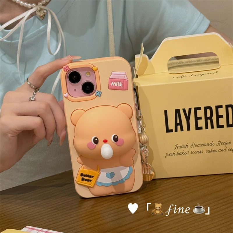 Cute Cartoon Capybara Stitch Mickey Mouse Phone Case