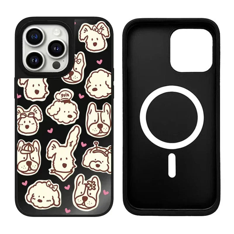 Black Mirror Surface Dog Sticker Phone Case