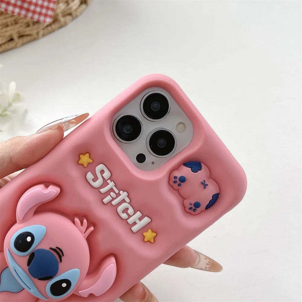 So Cute Cartoon Stitch Holder Phone Case