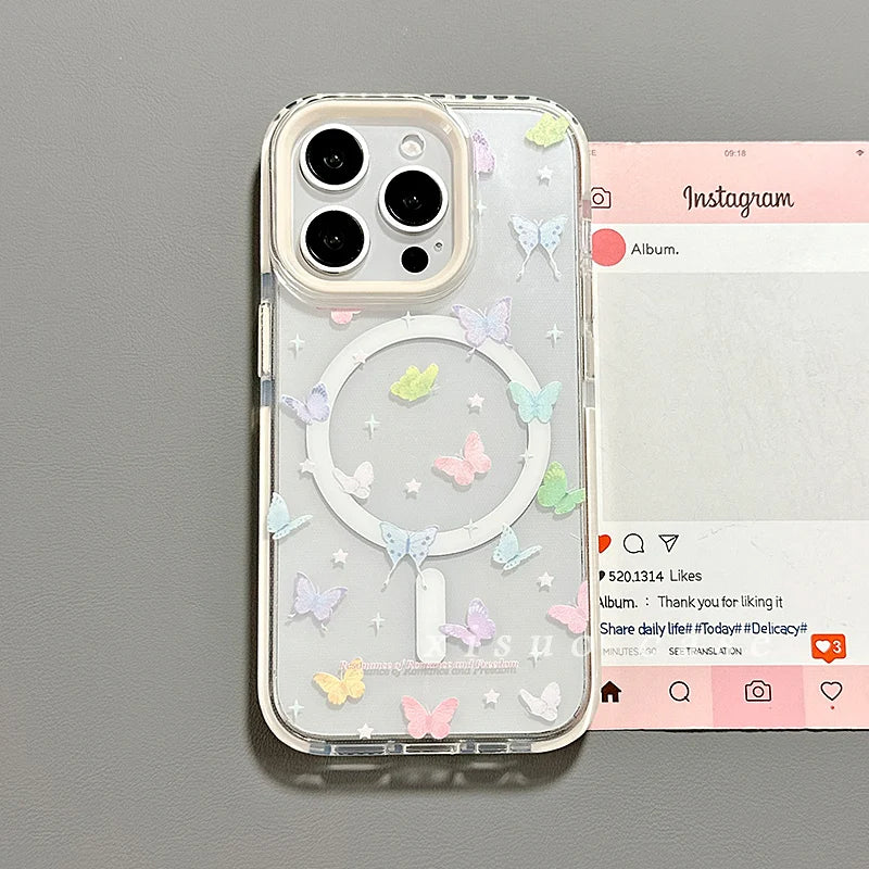 Cute Butterfly Rotation Magnetic Phone Case