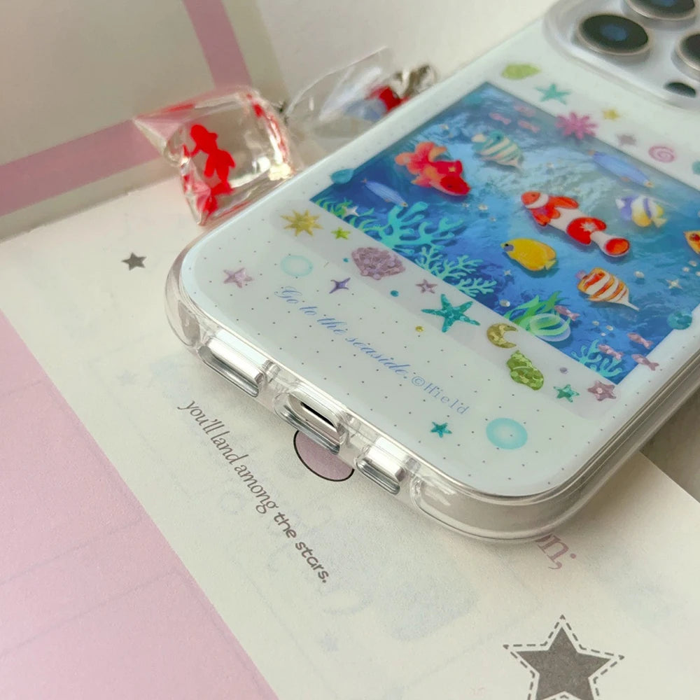 Cute Korean Blue Ocean Red Carp Fish Phone Case