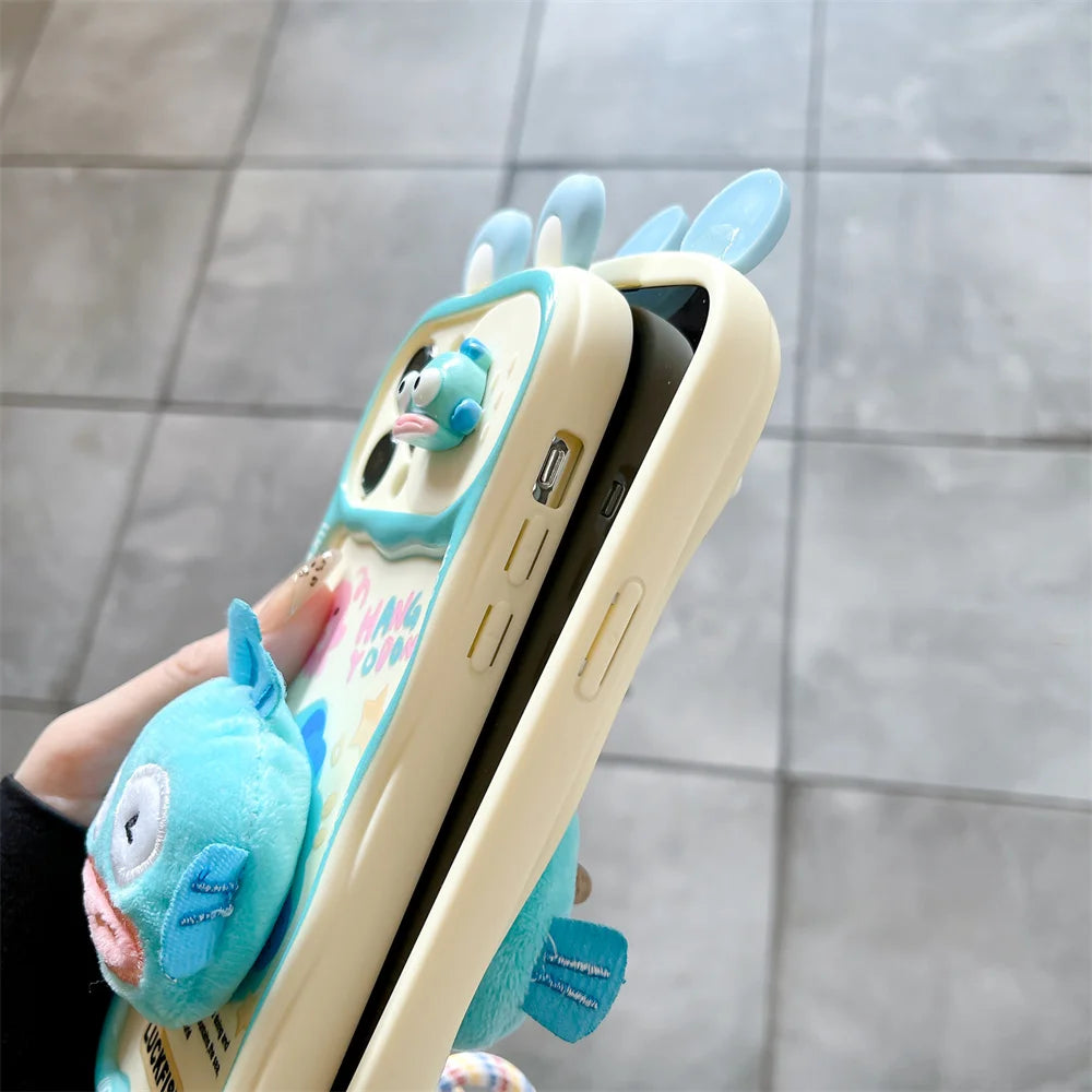 Cute Cartoon Hangyodon Push Pull Camera Phone Case