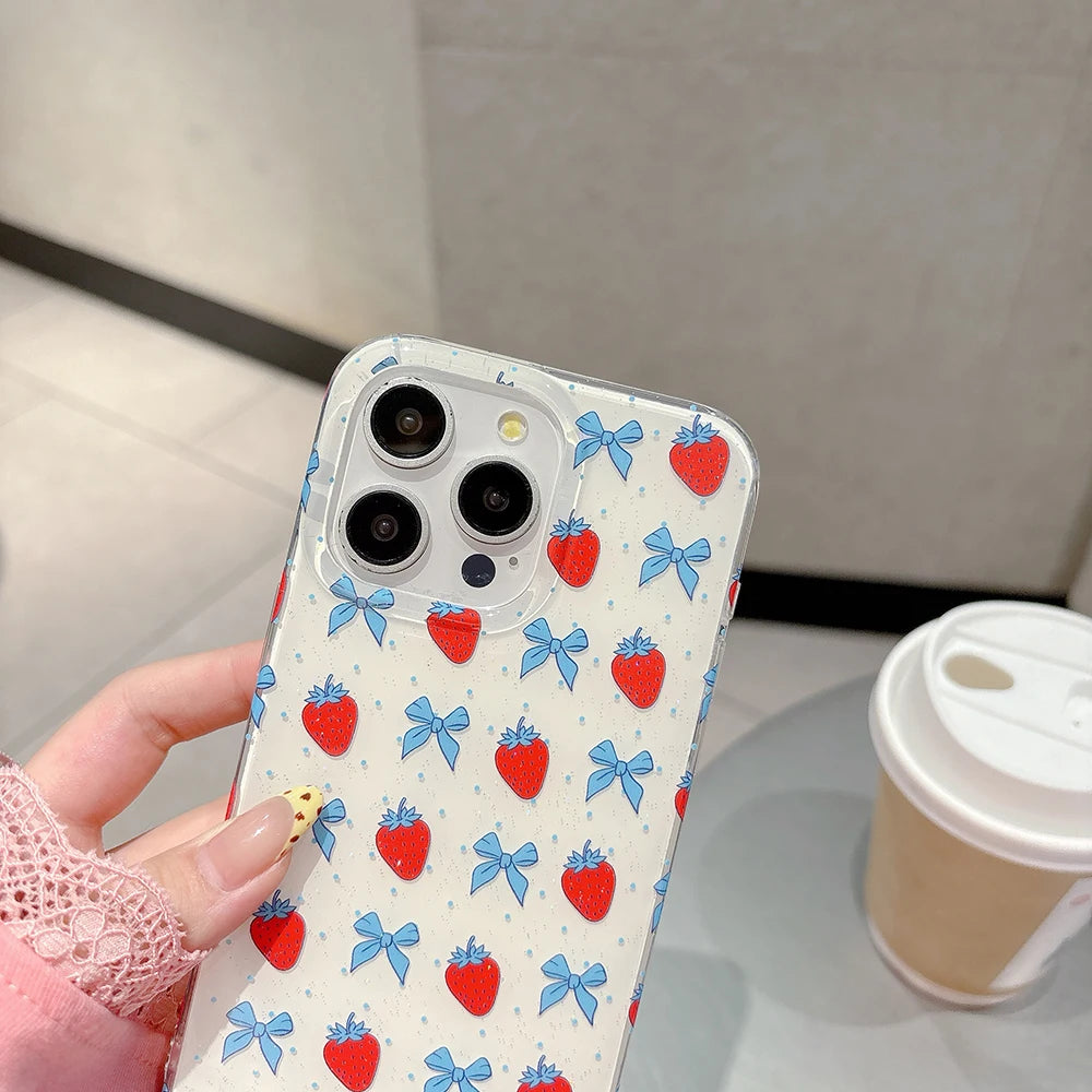 Cute Bowknot Lovely Strawberry Phone Case