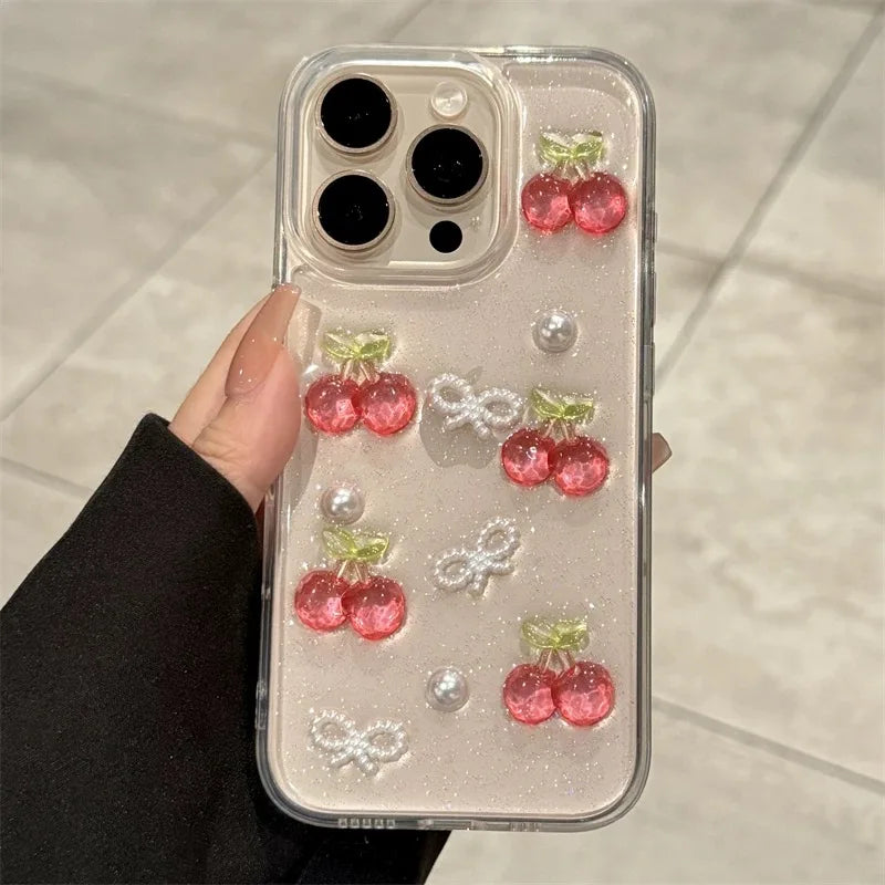 Cherry Bow Clear Phone Case