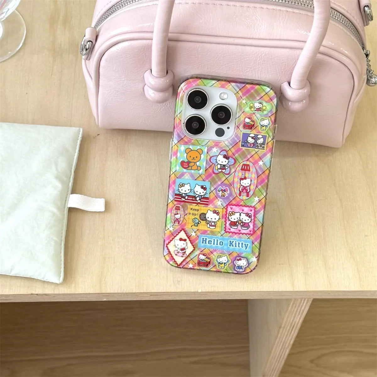 Cute Colorful Patchwork Kitty Cat Phone Case