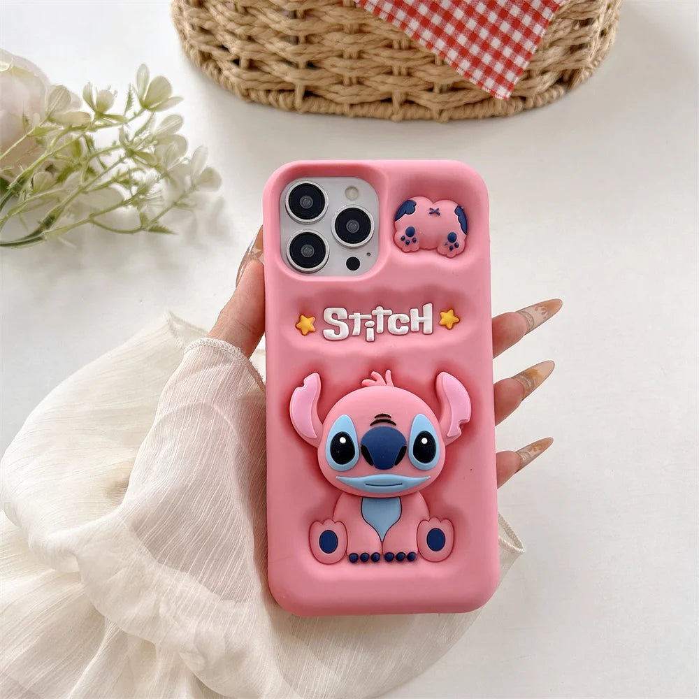 So Cute Cartoon Stitch Holder Phone Case