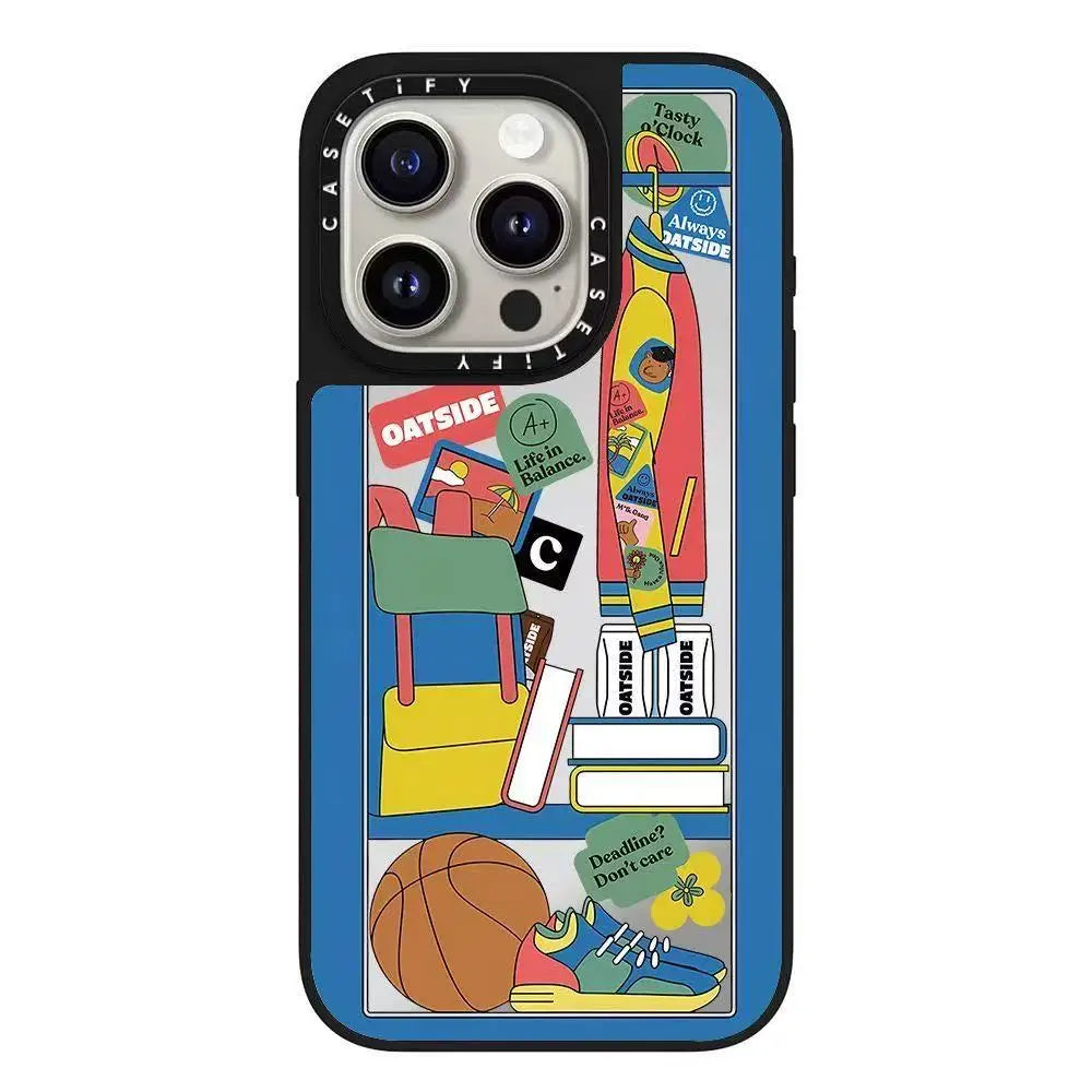 Cartoon Bear Campus Elements Phone Case