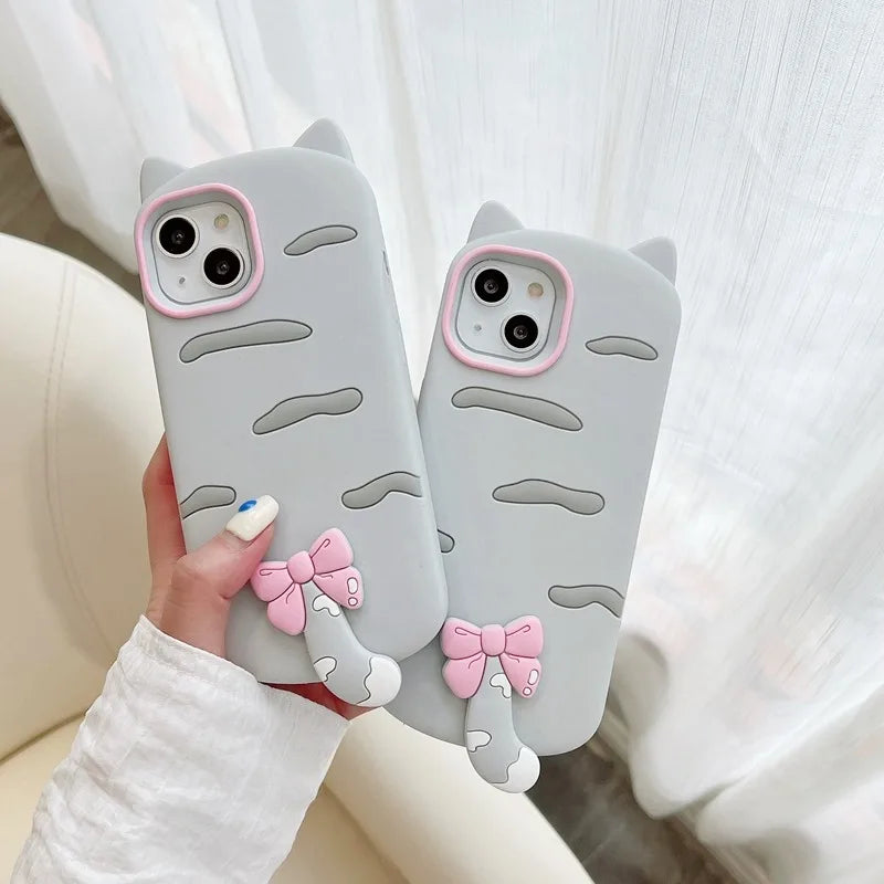 Fashion 3D Cat Soft Silicone Case For iPhone
