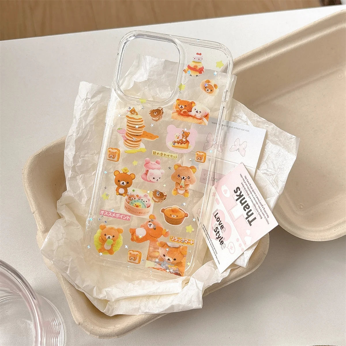 New Cute Cartoon Light Hearted Bear Bell Pendant Phone Case