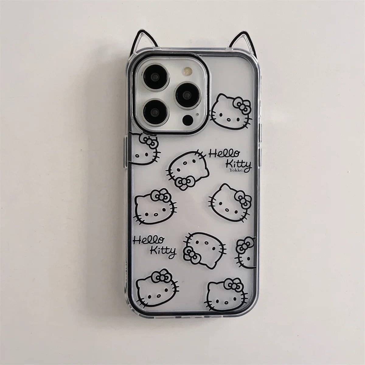 New Cute Cartoon Lines Of Cat Ears Cat Phone Case