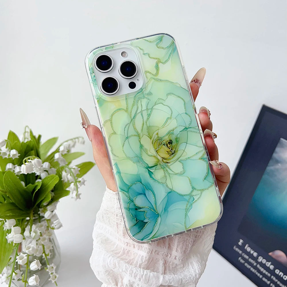 Luxury Marble Pattern Wireless Charging Magnetic Shockproof Protective Phone Case