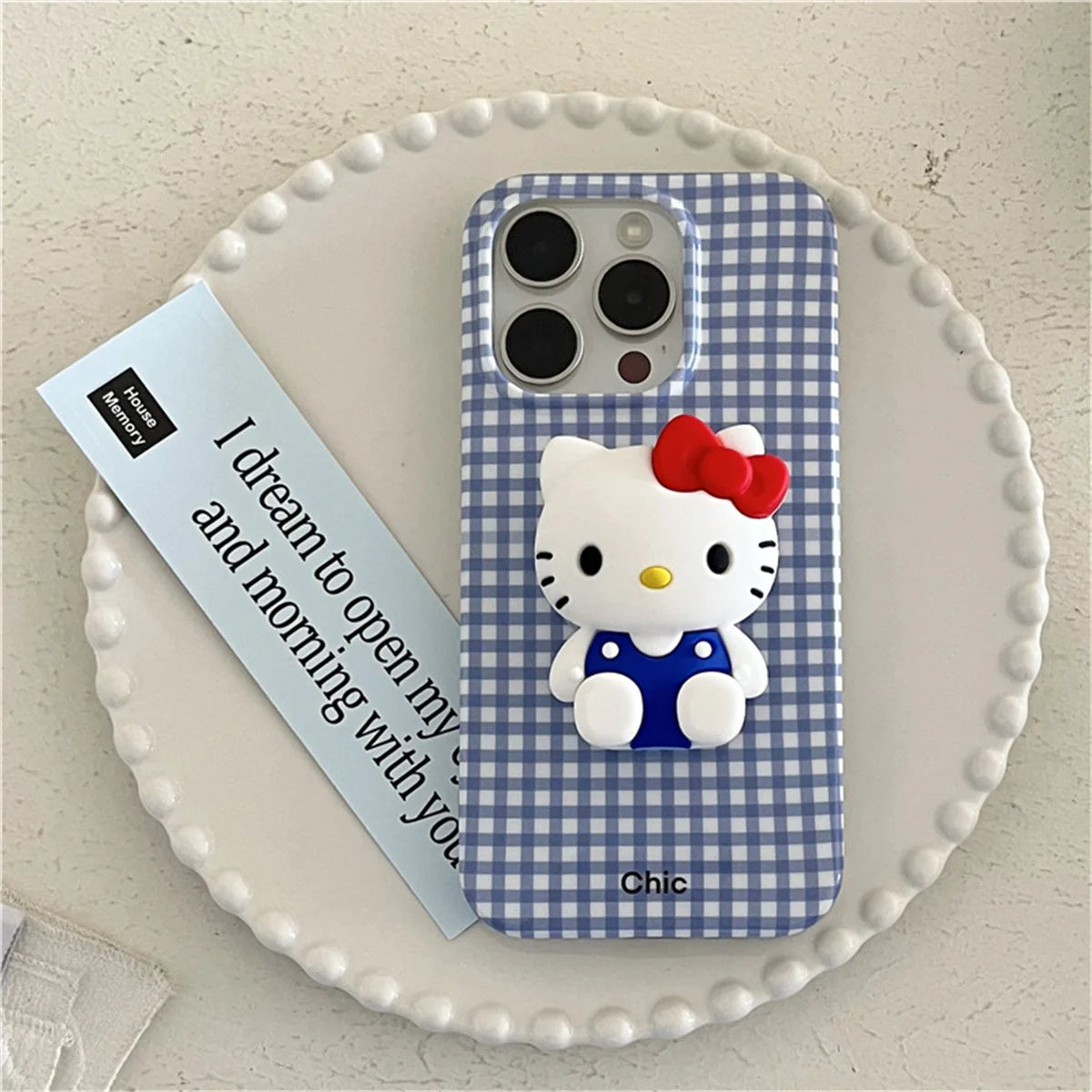 Fashion Blue Plaid Pattern Phone Case For iPhone