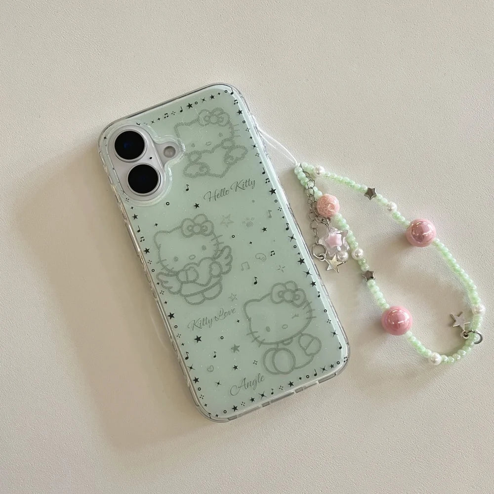 Green Pink Blue Hello Kitty Cat Phone Case