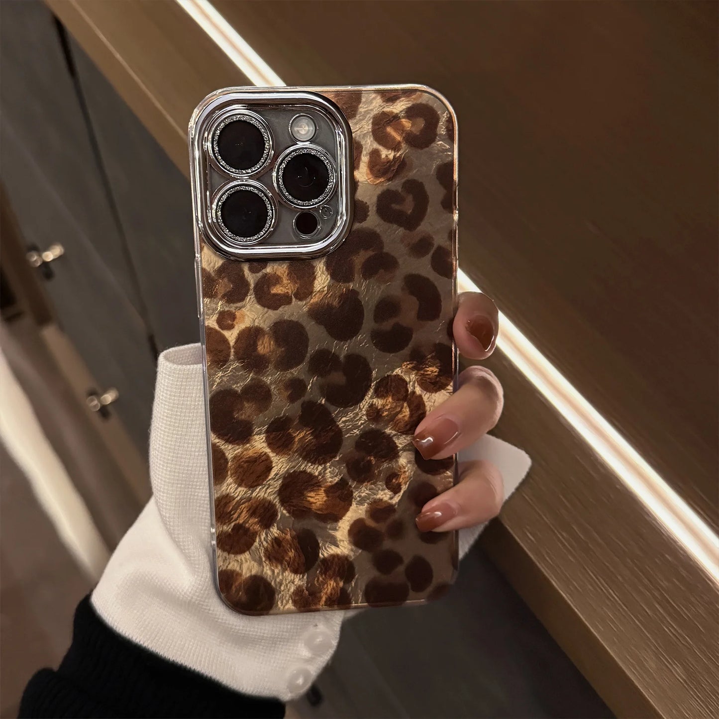 Y2K Leopard With Lanyard Phone Case For iPhone