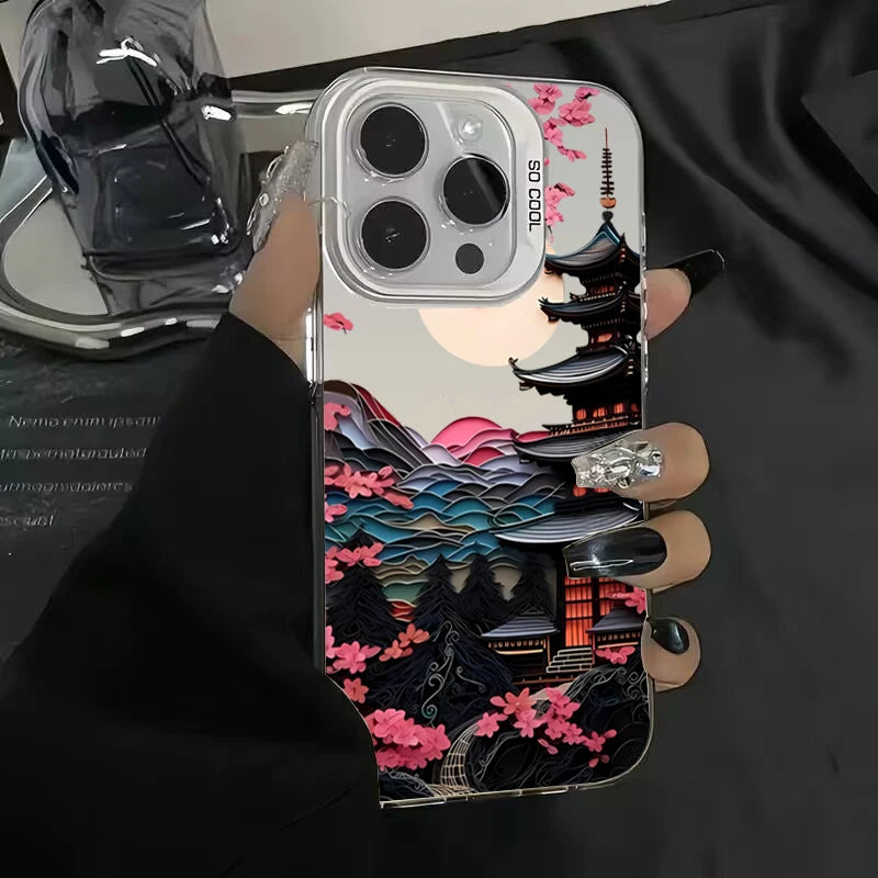Japanese Scenery House Painted Phone Case For iPhone